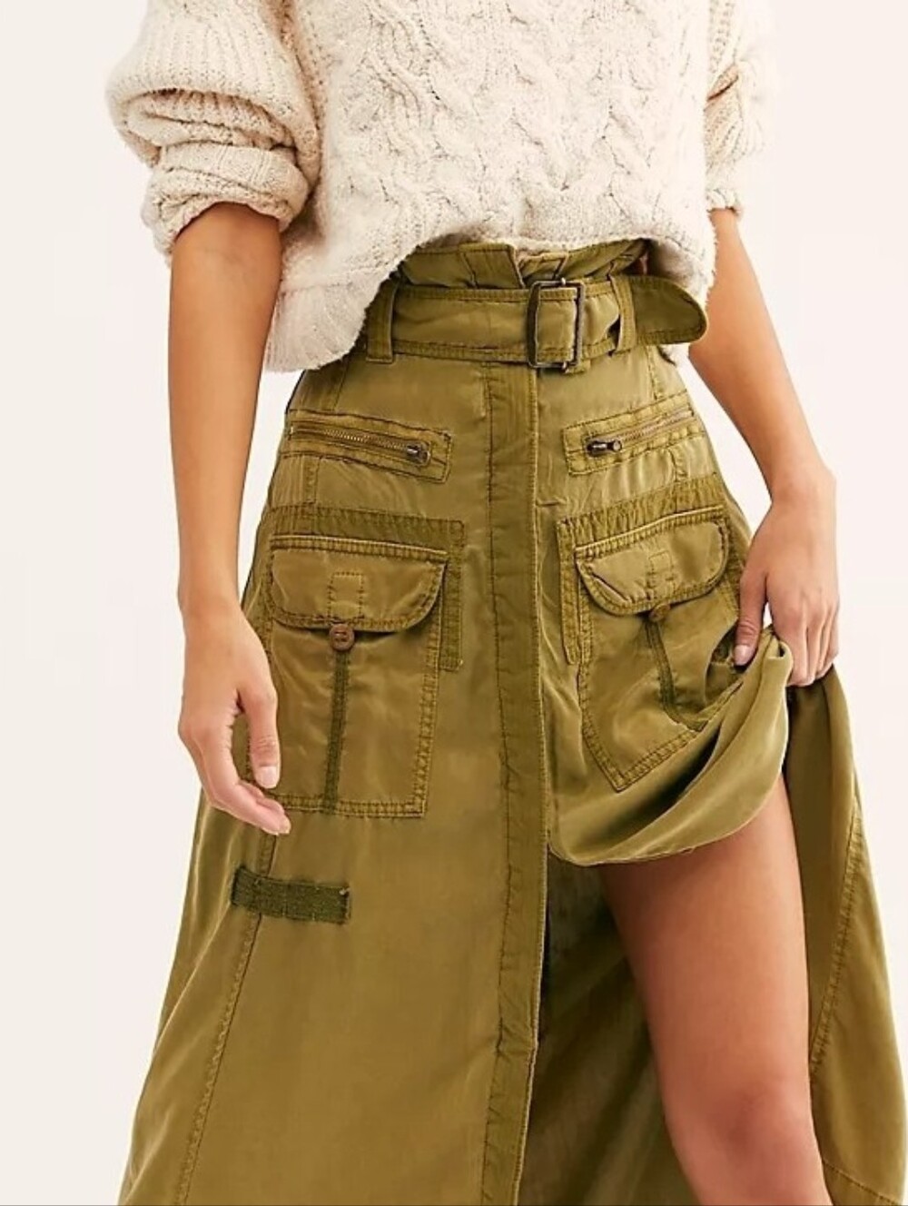 Free People Skirt The Feeling of Falling Utility Skirt, military-inspired, Cargo - Picture 2 of 16